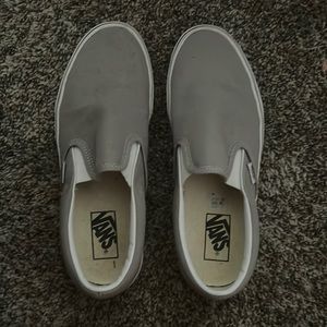 grey slip on vans